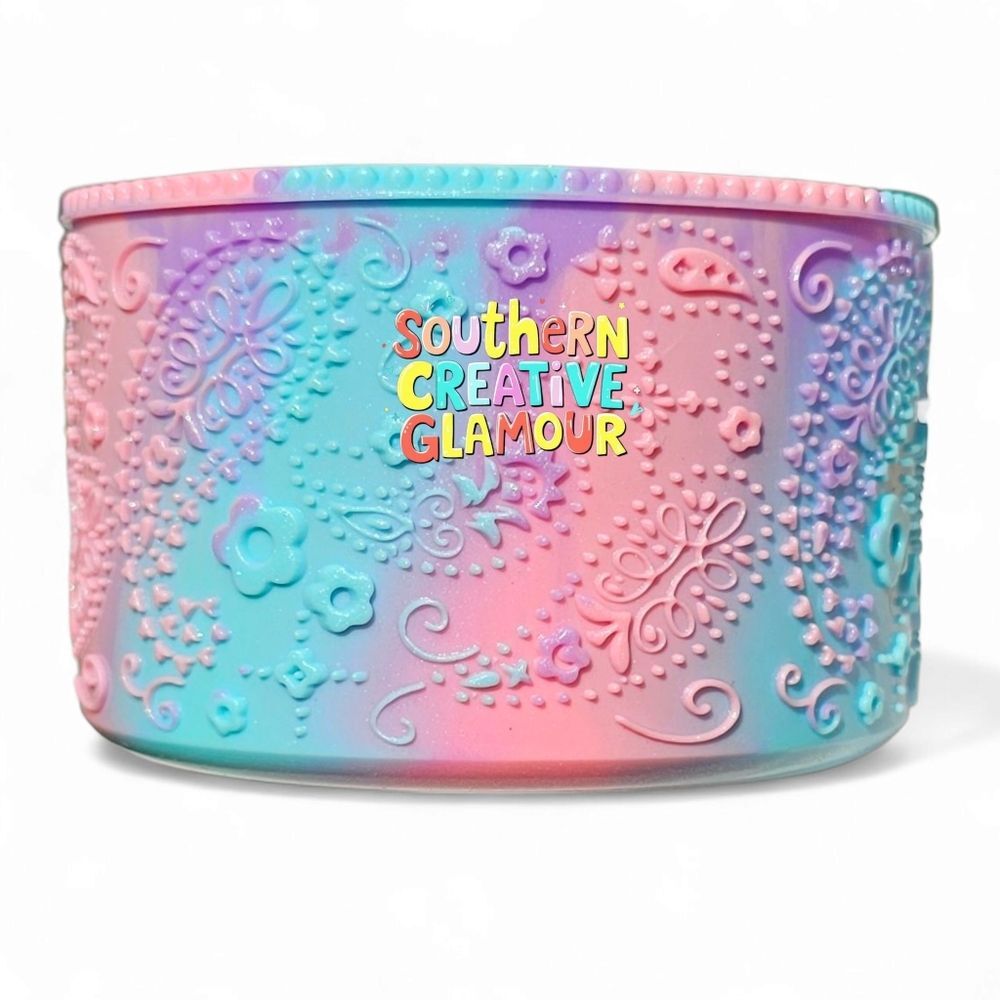 ✨ Rainbow Shimmer Paisley Silicone Tumbler Boot | Fits 20oz, 30oz, 40oz Cups ✨